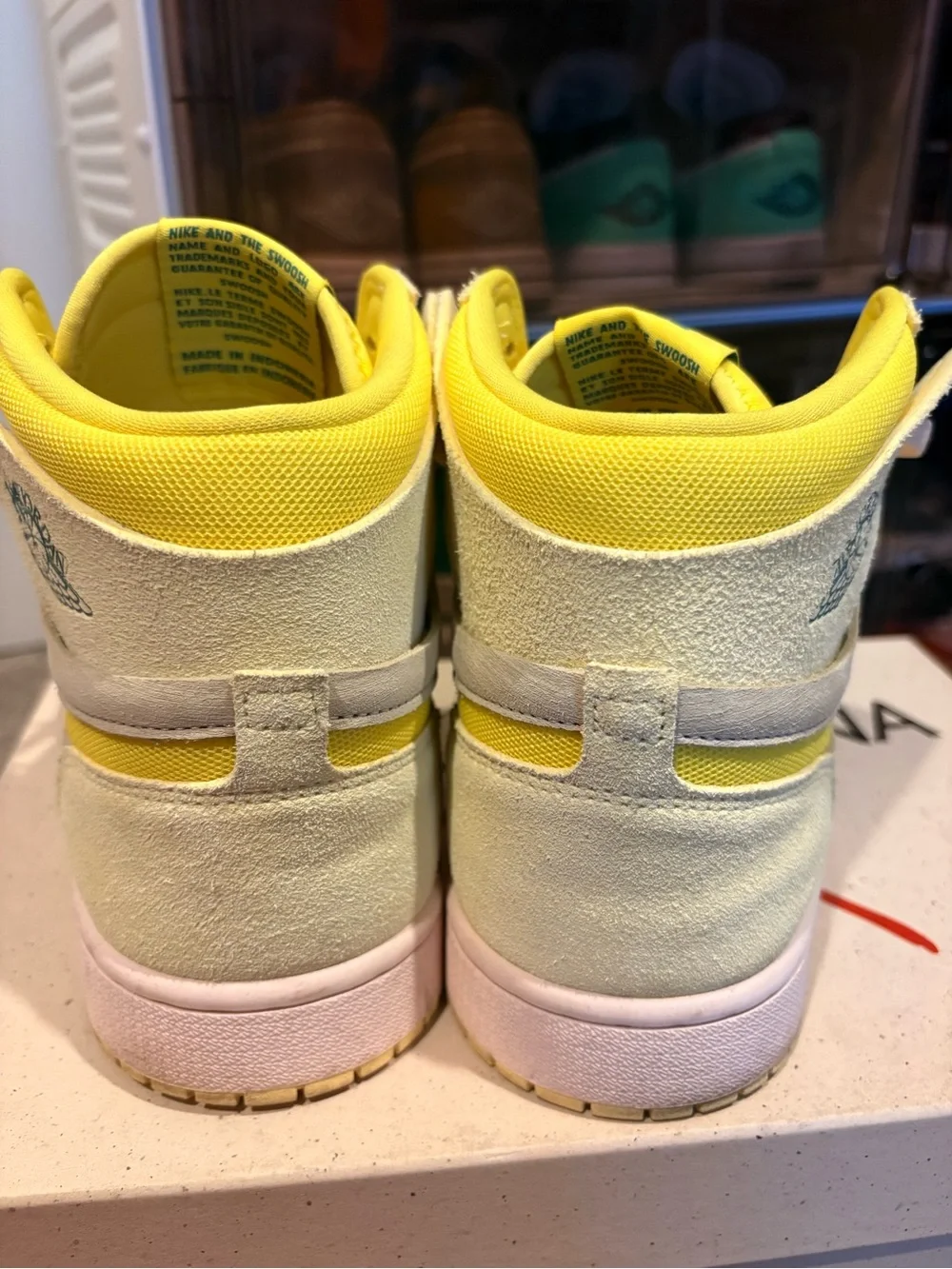 Men’s Jordan 1s Neon Yellow, White, Bone